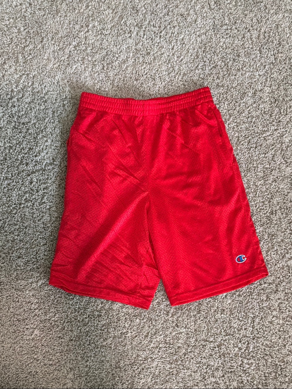 Champion Red Mesh Sport Shorts for Kids
